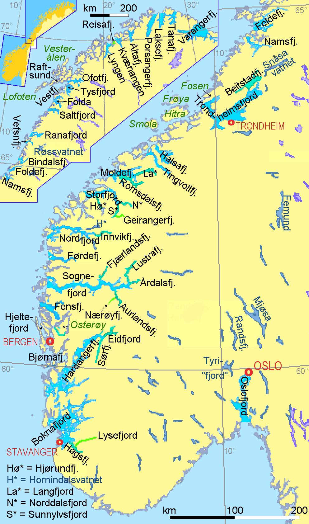 Norway Fjords Map Map Of Norway Showing Fjords Northern Europe Europe Norway Fjords Map Map Of Norway Showing Fjords Northern Europe Europe