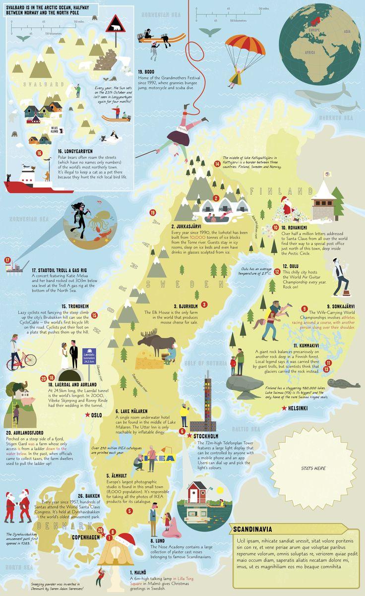 Norway tourist attractions map - Norway must see map (Northern Europe ...