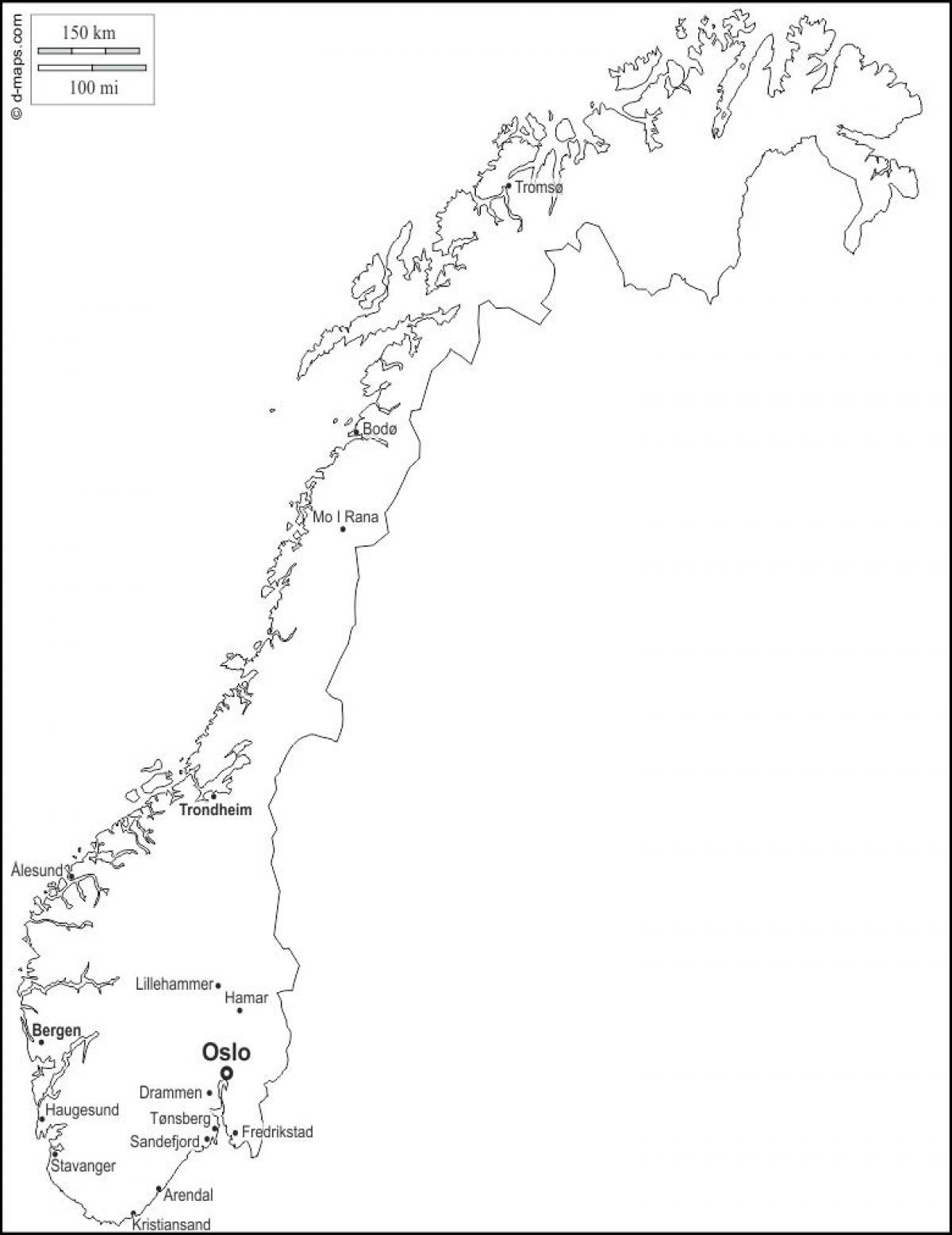 Map of Norway outline