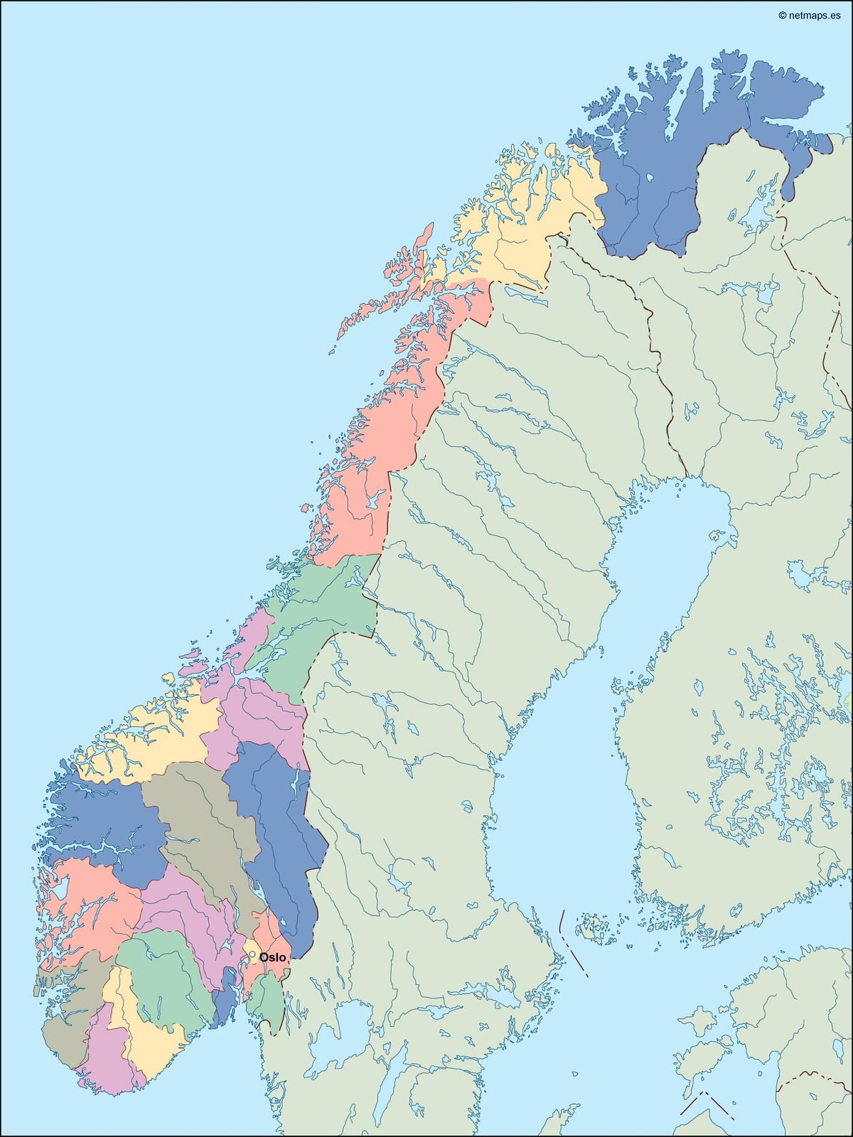 Map of Norway vector