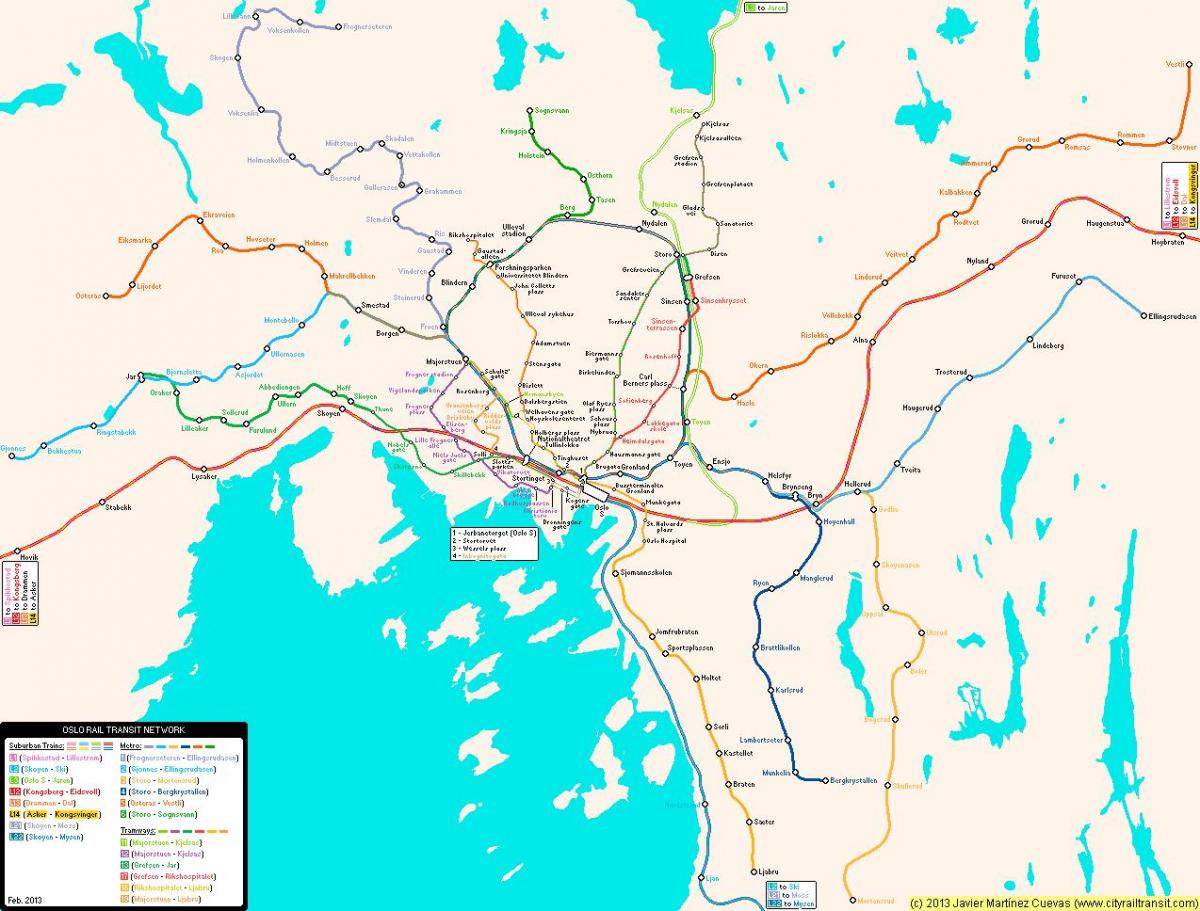 Map of Norway metro
