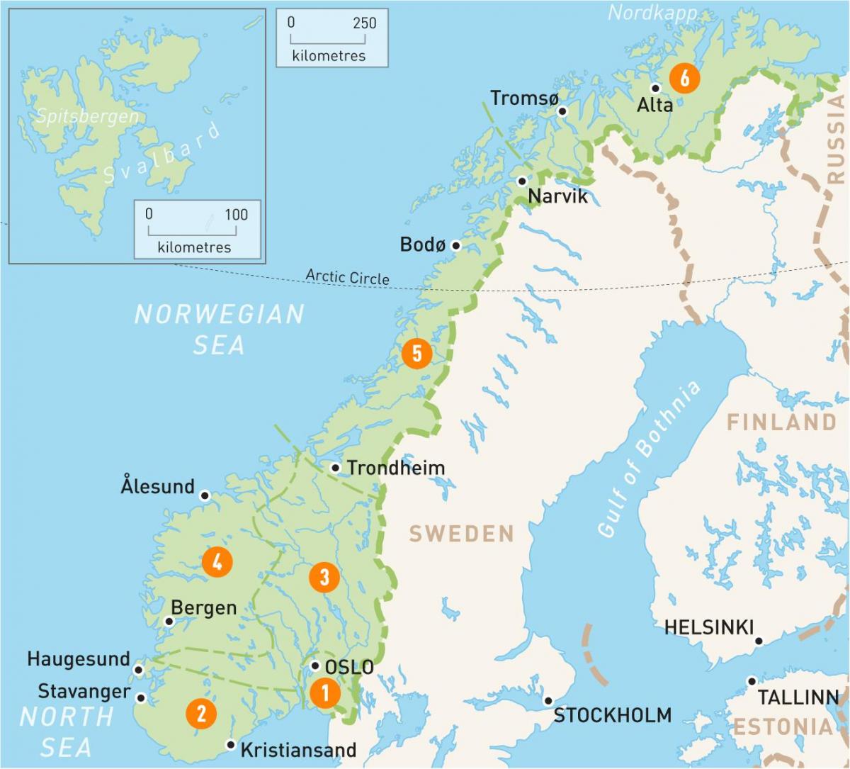 Map of Norway regions