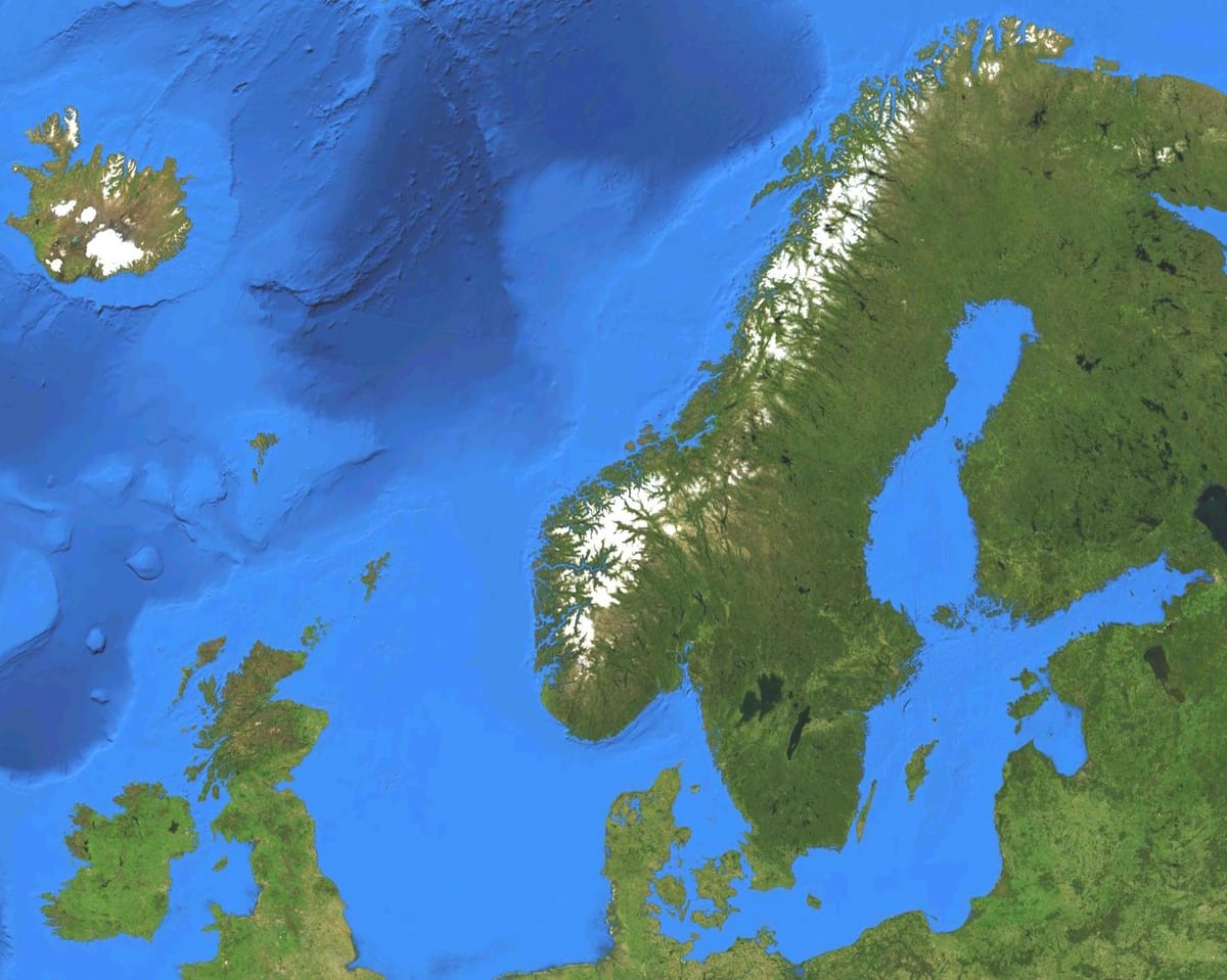 Map of Norway satellite