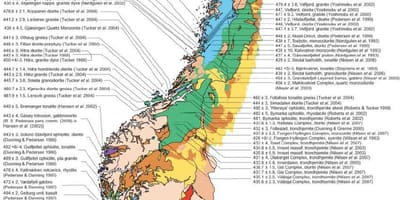 Map of geological Norway