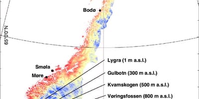 Norway temperature map