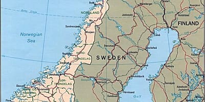 Map of Norway latitude