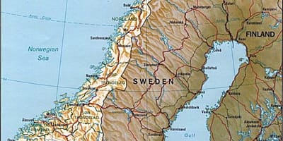 Map of Norway mountains