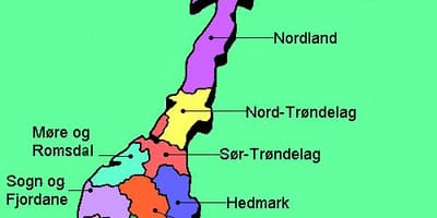 Map of Norway national tourist routes 