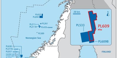 Map of Norway oil
