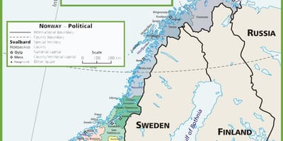 Map of Norway political 