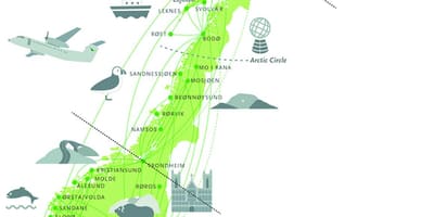 Map of Norway sightseeing