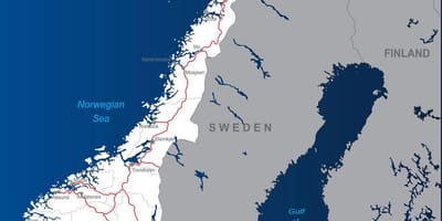 Toll roads Norway map