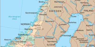 Map of Norway waterfalls
